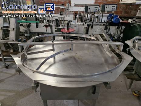 Mesa acumuladora girat�ria em a�o inox Masipack 1200 mm