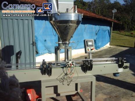 Envasadora de p� em potes em inox Masipack