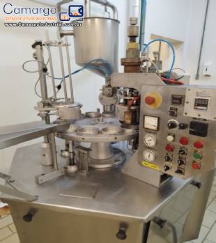 Envasadora dosadora seladora rotativa em inox de potes copos frascos Brasholanda 1.700 potes por hora